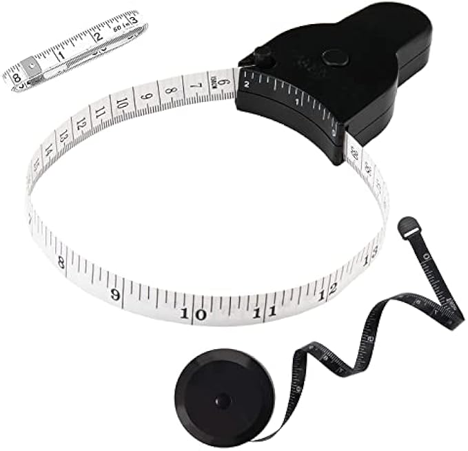 Automatic Telescopic Tape Measure, Body Measure Tape 60 inch (150cm), Self-Tightening Retractable Measuring Tape for Body Accurate Way to Track Weight Loss Muscle Gain by One Hand, 3 Piece
