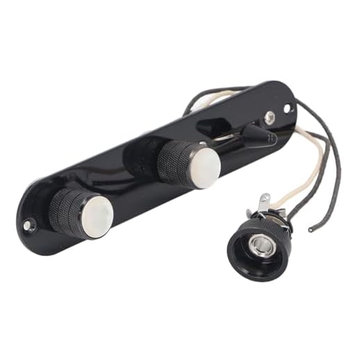 Placa de Control de Guitarra de 3 Vías Precableada para Telecaster con D H y Perillas (BLACK)