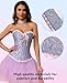 SZIVYSHI Corset Tops for Women, Bustier Shapewear Lingerie, Fashion Lace Waist Push Up Bodysuit Vest, Strapless Vintage Victorian Overbust Bodice for Night Out (Blue,M)