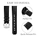 Samsung Galaxy Watch Leather Bands 20mm - Compatible With FE/7/6/5/4 40mm 44mm, 6 Classic 43mm 47mm, 5 Pro 45mm, 4 Classic 42mm 46mm, Active 2 Strap - Black