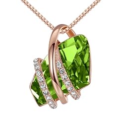 108-August-Peridot Green-Rose Gold Plated