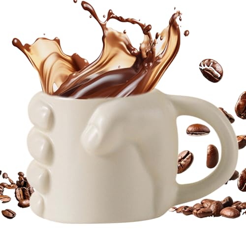 Lesunty 面白いコーヒーマグ | 拳ノベルティ コーヒーマグ と ティーカップ - 再利用可能な ウォーターカップ デスクデコレーション 女性・男性・子供用 レストラン・キャンプ用 お茶・飲み物用