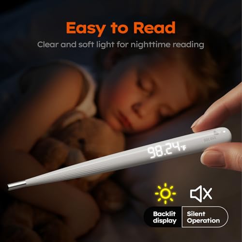 Image of Digital Thermometer for Adults and Kids, Fast Reading Digital Thermometer with LED Display, Medical Grade Rechargeable Oral Thermometer for Adults with Portable Charging Case and Fever Alarm