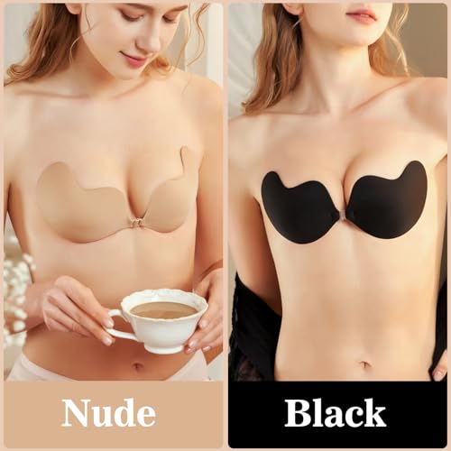 4-Pack Cleavage Bra, Push Up Sticky Bra Set – Strapless Backless Invisible Adhesive Bras for Women2