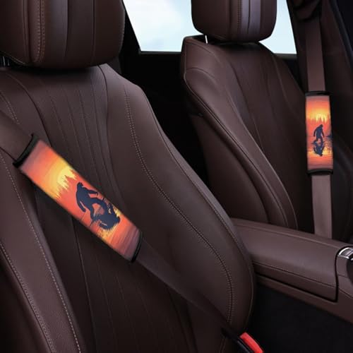 Image of AFPANQZ Bigfoot Print Car Seat Belt Pads Cover Seatbelt Shoulder Strap Cushion Harnss Pads Comfortable Driving Universal Fit Truck Vans Sedans SUVs