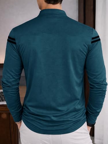 Image of Noble Monk Men's Full Sleeve Polo T-Shirt | Regular Fit Casual Polo for Men | Comfortable Everyday Wear