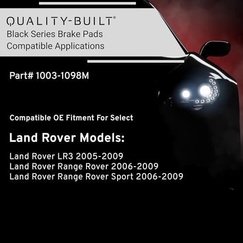 Image of QUALITY-BUILT Front Semi-Metallic Brake Pads, Black Series 1003-1098M, Compatible with 2005-2009 Land Rover (LR3,Range Rover,Range Rover Sport)