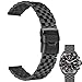 Produktbild Juntan Uhrenarmband 22mm Edelstahl Armband Ersatz gebürstet 5 Reihen Schwarz Uhrenarmband für Männer Frauen mit Metall-Faltschließe