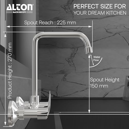 Image of ALTON MTX3570-UM, Kitchen Sink Mixer with 360 Degree Swivel Spout | Kitchen Sink Tap | Kitchen Faucet | Tap for Kitchen Sink | Taps | Kitchen Mixer