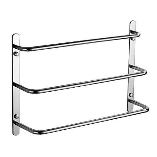 Porte-serviettes en inox 304 robuste avec triple barre de rangement