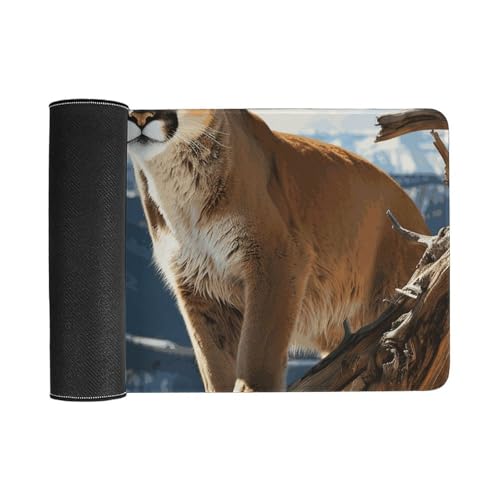 Sous-main tapis de bureau Panther Mountain Lion 75x40cm caoutchouc imperméable - 3