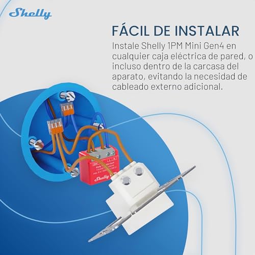 Miniatura 4 de Shelly 1pm Mini Gen4 Módulo Interruptor Inalámbrico Matter, Zigbee Y Wi-Fi, 1 Canal 8 A, Medición De Consumo De Energía, Relé De Luz, Control Por Aplicación Y Por Voz Alexa, Google, Apple Homekit