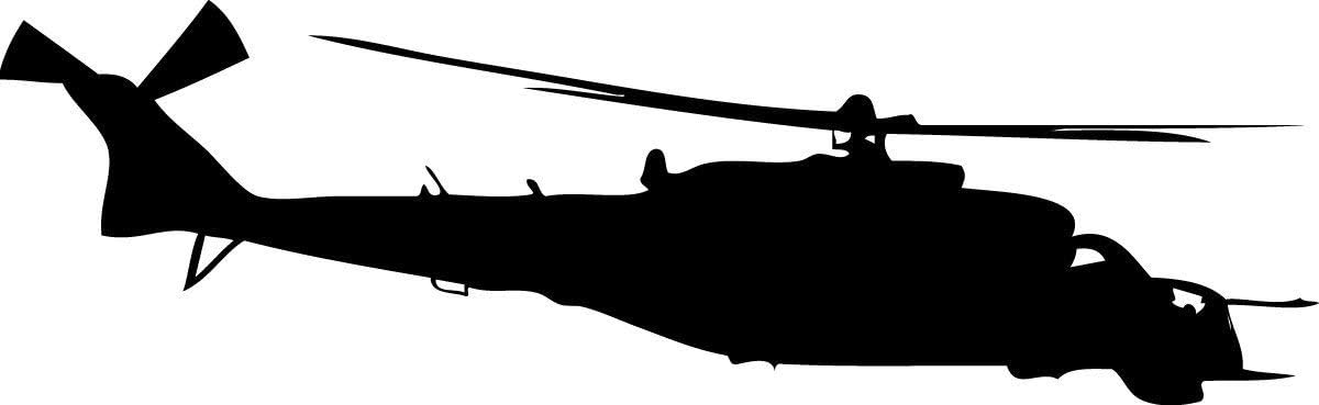 Haynes Silhouette Helicopter VII Wall Decal Cutout 14.5"x48"