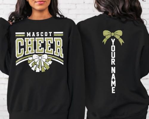 Custom Cheerleading Senior Shirt, Personalized Cheer Mom & Team Spirit Tee, Pom Pom Megaphone Graphic, Game Day Fan Wear3