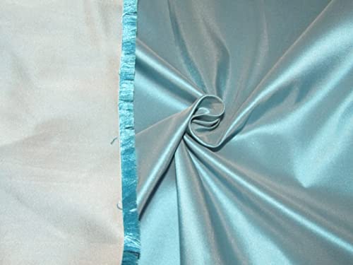 Soie néerlandaise satin bleu gris argenté 137 cm tissu au mètre pour robe et couture