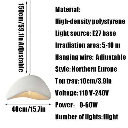 Suspension E27 blanche style scandinave pour éclairage de restaurant et hôtel - 7