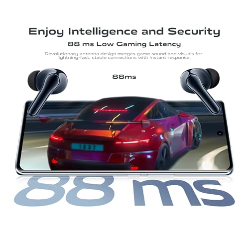 Image of Vivo TWS 3e Wireless Earbuds, Up to 42H Playtime, IP54 Water Resistant, Dual Device Connection, 3 Hours Playback in 10 Minutes, Touch Controls, 5.3 BT, 88ms Low Latency for Gaming (Dark Indigo)