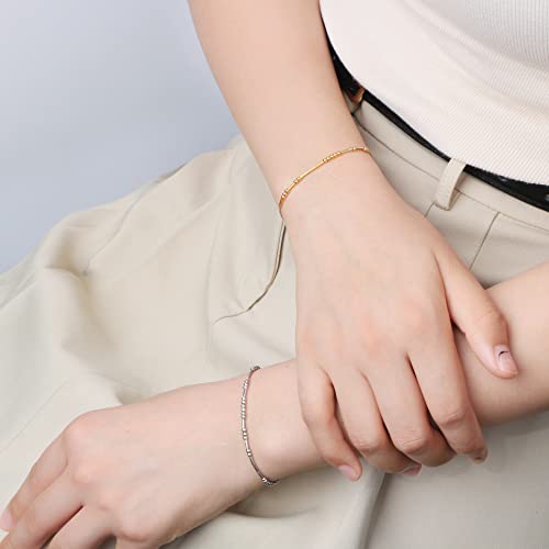 JoycuFF Inspirational 𝗠𝗼𝗿𝘀𝗲 𝗖𝗼𝗱𝗲 𝗕𝗿𝗮𝗰𝗲𝗹𝗲𝘁𝘀 𝗳𝗼𝗿 𝗪𝗼𝗺𝗲𝗻 Gold Silver Stainless Steel Beads Bracelets Encouragement Birthday Gifts for Her Daughter Sister Mom Best Friend3