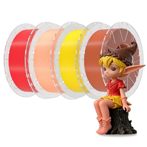 Image of Creality 3D Printer RFID Filament Bundle, Hyper PLA Filament 1.75mm for 3D Printing, Hyper PLA RFID Filament No-Tangling High Precision, 1KG(2.2 lbs) Spool (Brown+Red+Yellow+Pink)