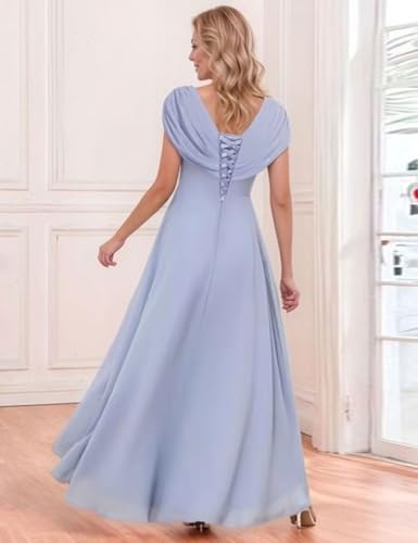 Chiffon Lace Mother of The Bride Dresses for Women Pleated Teal Length Evening Gown Formal Midi Wedding Guest Dress2