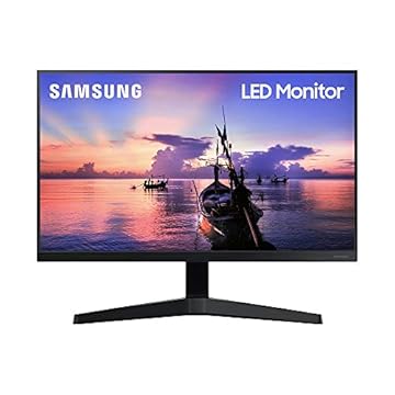 Monitor LED Samsung 22-Inch T35F com design frontal, painel IPS, 75 hz, FreeSync, and Eye Saver Mode (LF22T350FHNXZA), cinzento azul escuro