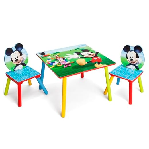 Delta Children - Disney Mickey Mouse Kids Table and Chair Set 3- Piece Set (2 Chairs Included) - Ideal for Arts & Crafts, Snack Time, Homework & More, Pink