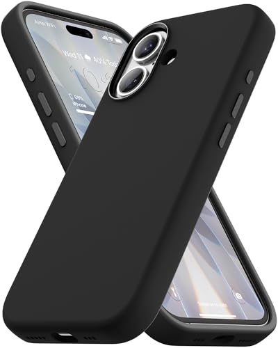 eller santé® Liquid Silicon Magpro TPU Back Cover Case for iPhone 17 Soft Silk Matte Design Shockproof Scratch Resistant Military-Grade Protection Camera Screen Protector MagSafe Compatible- Black