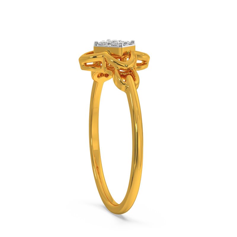 Image of KISNA 14k / 18k Real Gold & Diamond Ring | Diwali, Rakhi Rakshabandhan Gift for Sister /Bhabhi /Women | With Certificate of Authenticity & BIS-Hallmarked Gold Jewellery | Paloma Ring