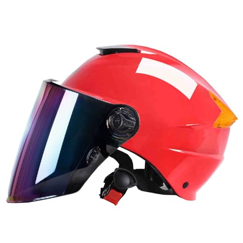 JATIBOSH Attache Fermement Vintage Casque Portable Et Sûre Cyclomoteur Casque, RéTro Demi Casque Boucle De Sécurité À Prise Rapide Casque Moto, pour Adapté Aux Motos ÉLectriques ECE Certifiés