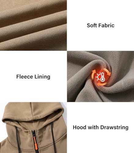 Sweat à Capuche en Polaire Homme avec Poche et Pull Chaud