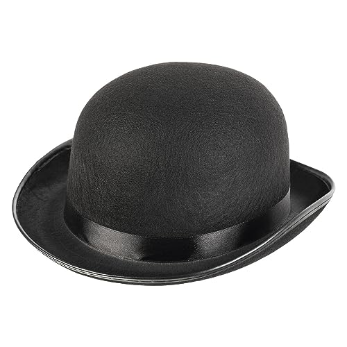 Schramm® Melone Bowler Hut rund Melonenhut schwarz für Erwachsene Chapeau Zylinderhut Melone Bowlerhut Wollfilzhut Damen/Herren Filzhut aus Wollfilz