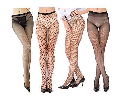 Xuanxin Thigh high stockings,fishnet stockings for women,Fishnet Tights Thigh High Stockings Pantyhose for Women, Black