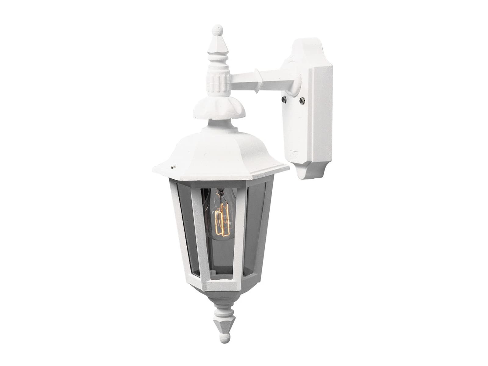Farolas Konstsmide 519-250 de aluminio blanco para iluminar caminos de jardín con elegancia