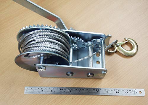 Hoteche CB0016 2000Lb H.D. Hand Winch Dual Gear Steel Cable Atv Towing Trailer Boat thumb #4