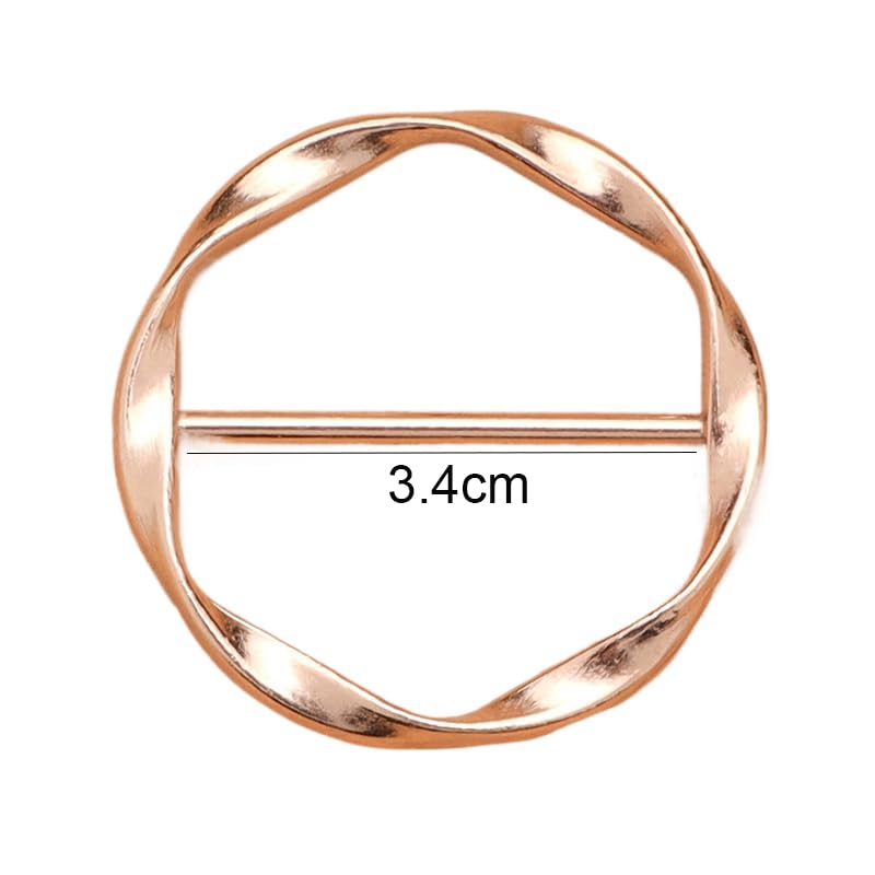Image of Scarf Ring Clip, Shirt Ties Clips for Women, Cinch Clip to Tighten Clothing, Clothes Clips, Metal Round Circle Ring
