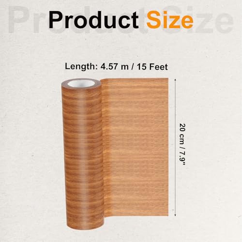 Image of PATIKIL Wood Grain Tape 7.9 inch x 15 Ft, Self-Adhesive Wood Texture Repair Tape Realistic Wood Effect Contact Paper Patch for Furniture Cabinets Floor Walls Home Decoration, Orange Oak