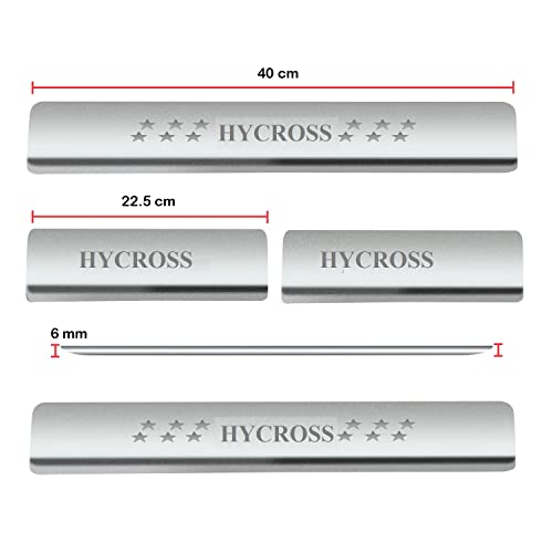 Image of AC Door Sill /Foot Step Stainless Steel Scuff Plate Plates Compatible with Toyota Innova Hycross (Set of 4 Pcs)