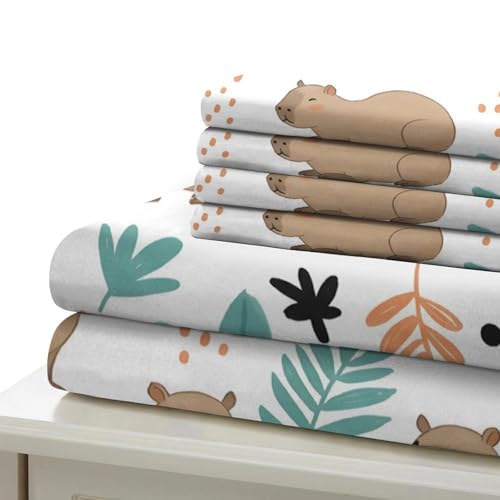 Housse de couette capybara hypoallergique en microfibre douce avec fermeture éclair