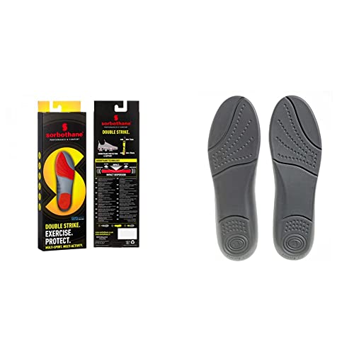 Sorbothane Sorbdouble Double Strike Insoles for Men and Women Antibacterial Shock Absorption & Heel Support Insoles, Size 3-4.5 UK, 35-37 EU, Yellow & Unisex K-rey-soi1053 Cush N Step