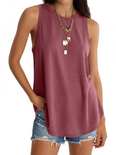 Image of UNCLECAT Womens Oversized Long Tank Tops Summer Sleeveless Tunic Tops