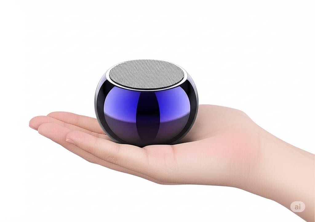 Ultra Mini Wireless Bluetooth Speaker with Heavy Metal Electroplating Round Speaker | Wireless Power Button Controlled, Long Lasting Battery & Quick Charge Pack of 1 (Multicolor)-image-10
