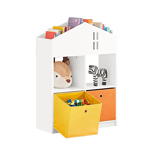 SoBuy KMB49-W Kinder Bücherregal mit Haus-Design Kinderregal mit 2...