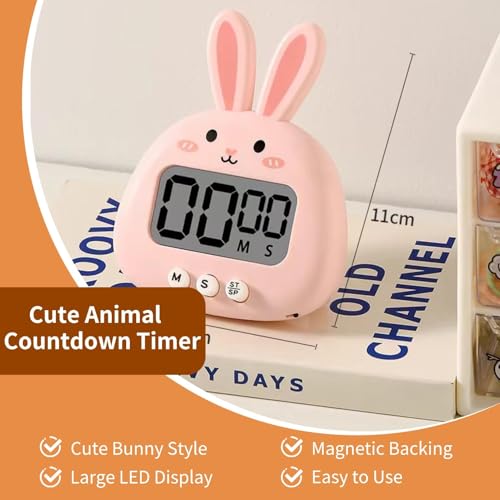 Minuteur de cuisine rose et compte à rebours numérique compact - 4