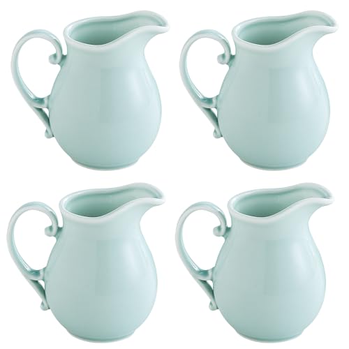 Tamaykim T-NH/10OZ-G-KL/4P 10 Oz Ceramic Cream Jugs, Creamer Pitcher Set cover