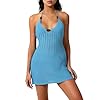 Women Y2k Backless Halter Mini Dress Summer Knit C... #4