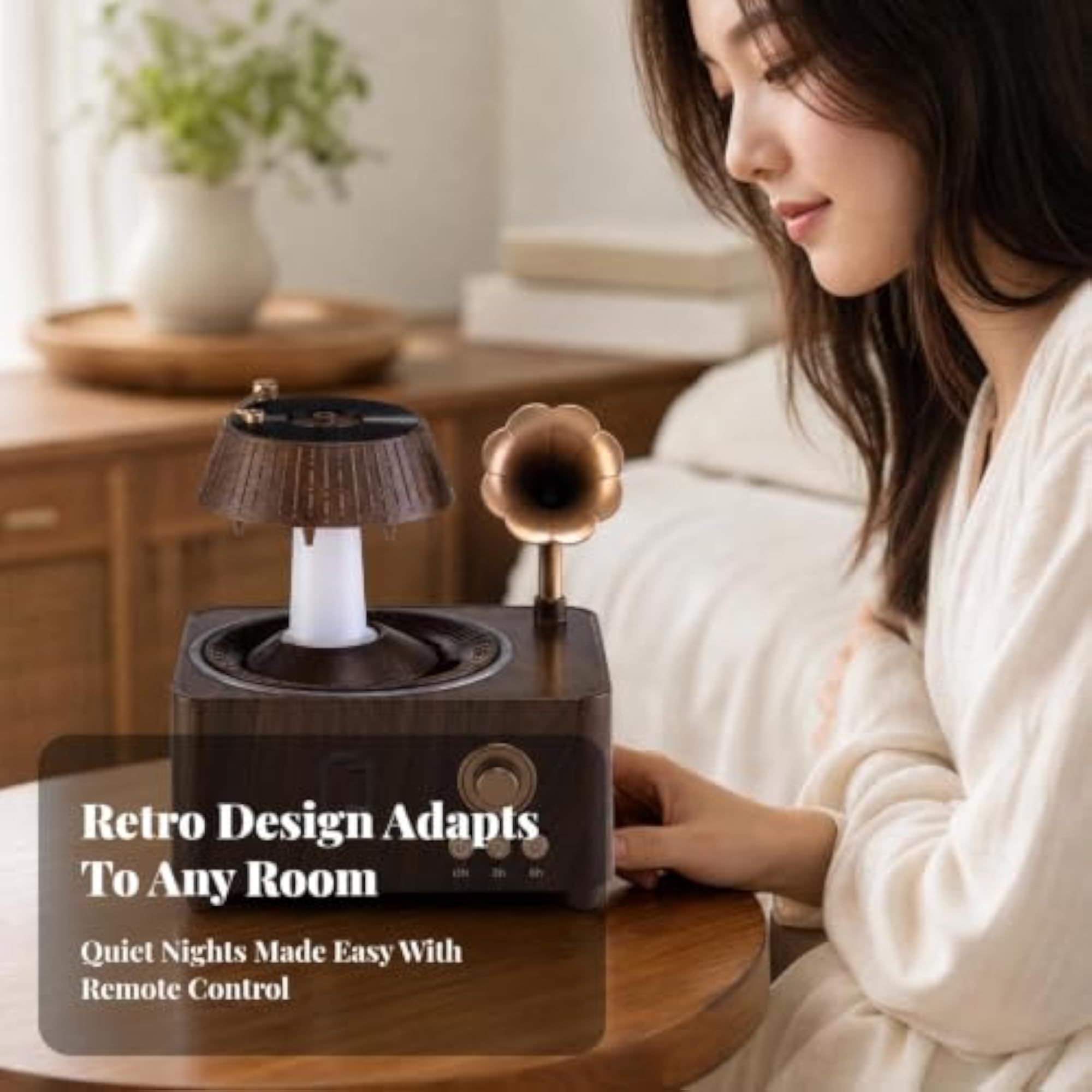 Corded Tabletop Humidifier with Rain-Effect