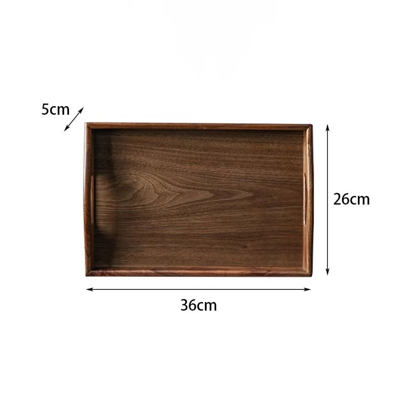 Bandejas Servir Comida Bandeja de té China Nogal Negro, Bandeja Rectangular Madera Maciza for el hogar, Taza Mesa Cama