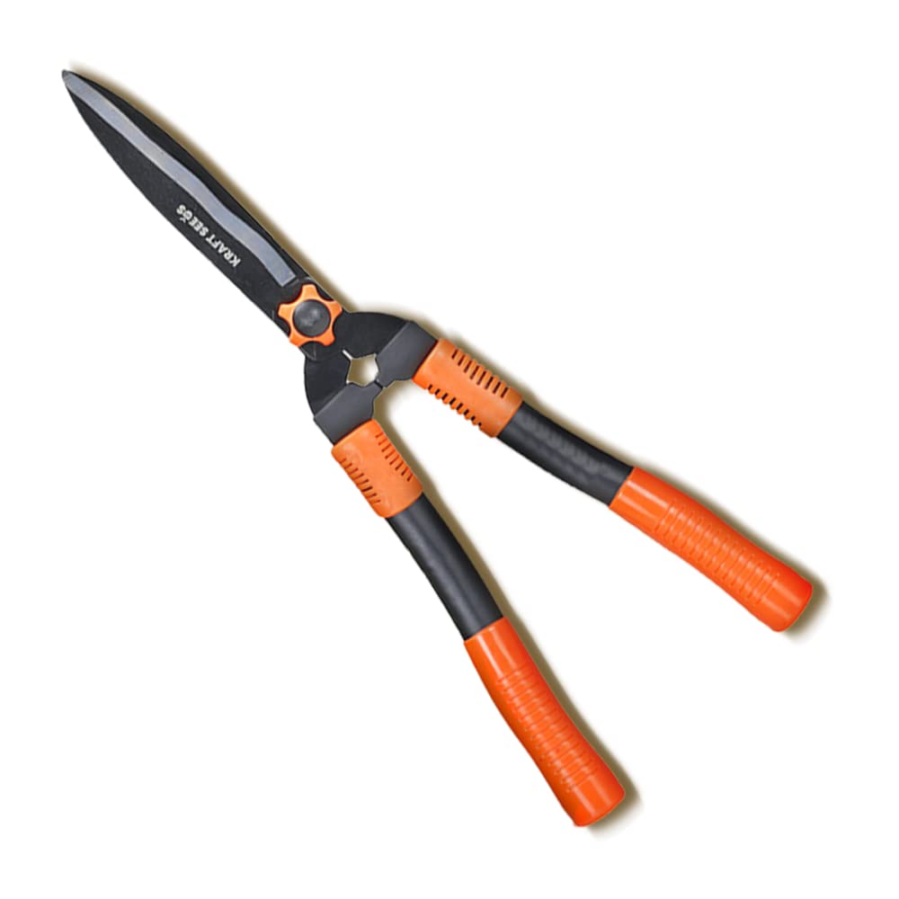 Kraft Seeds by 10 Club Wavy Blade Garden Hedge Shear - 1 Pc (Orange) | Heavy Duty Gardening Tools for Professionals, PVC Handles | Hedge Pruner Cutter (B09X3563GJ) Amazon Price History, Amazon Price Tracker