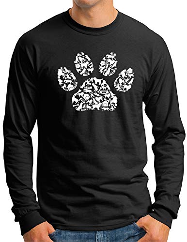 T-shirt manches longues homme patte de chien OM3, le cadeau parfait pour maître