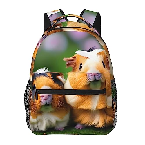 Mochila de libros con estampado de cerdo unisex para viaje escolar